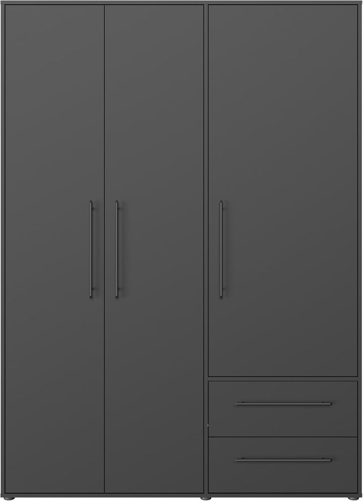 Tyun 3 Door Wardrobe | Black