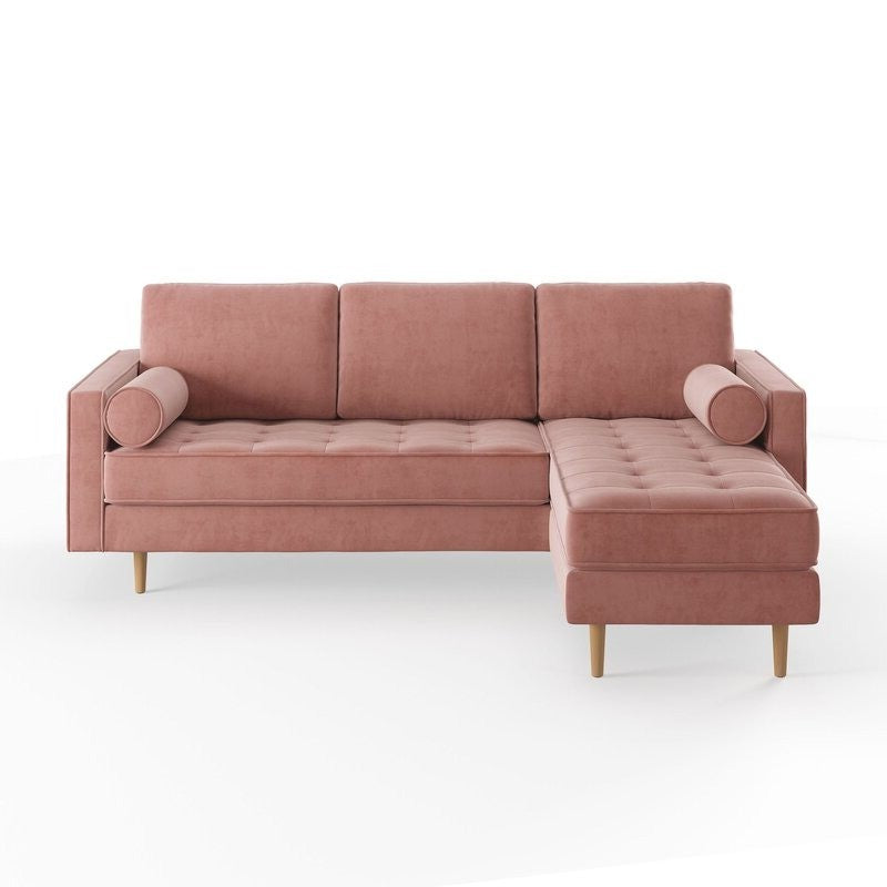 Noir L Shape Sofa | Pink | Facing Right