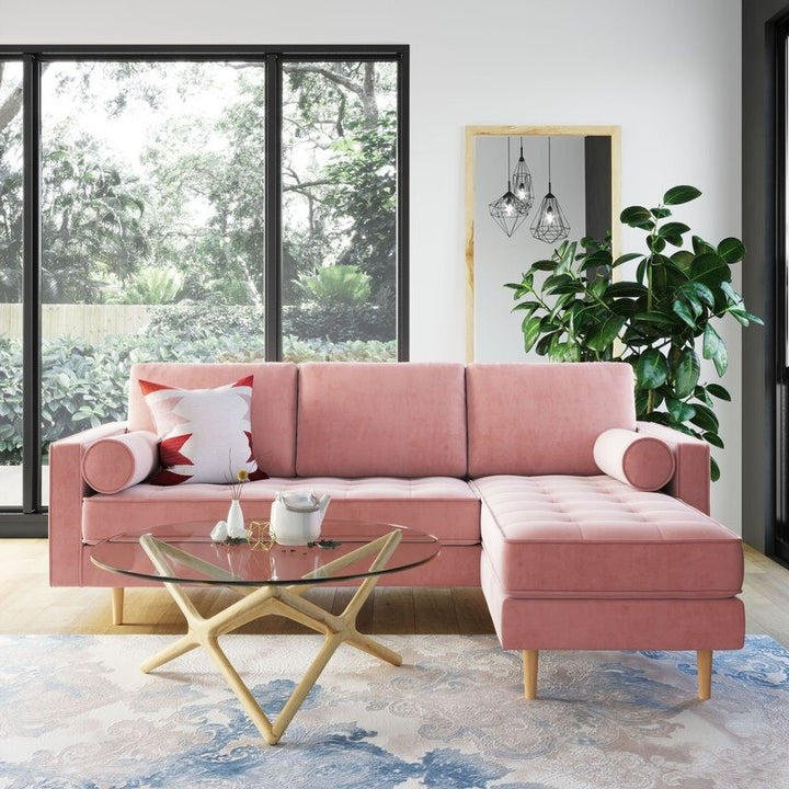 Noir L Shape Sofa | Pink | Facing Right