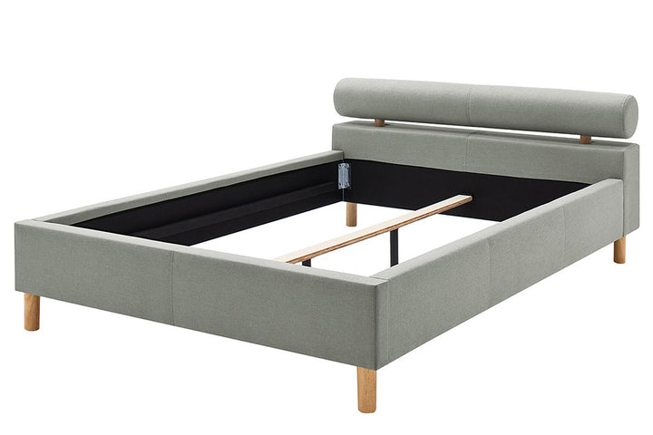 Issac Bed Without Storage | King | Grey Leatherette