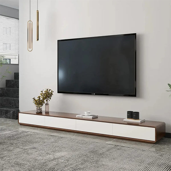 Korbe Tv Stand | Small |Walnut & White