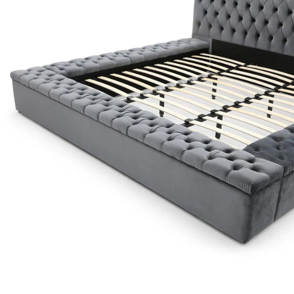 Ruby Rest Bed Without Storage | King | Grey Fabric