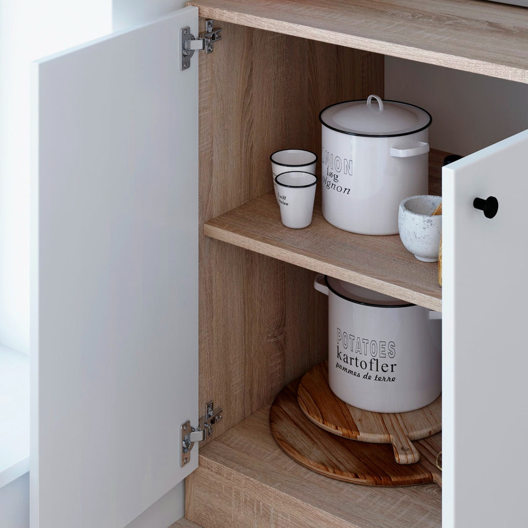 Reko Tall Crockery Unit |White/Beige