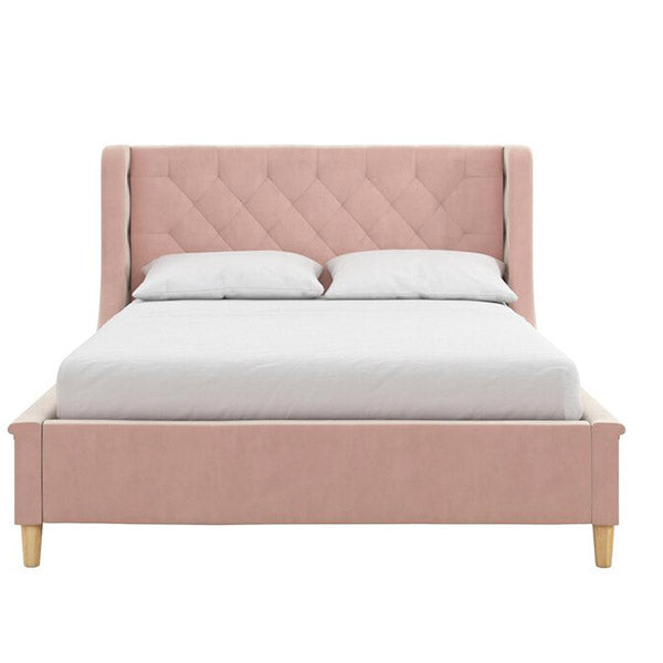 Rory Bed Without Storage | King | Pink Fabric