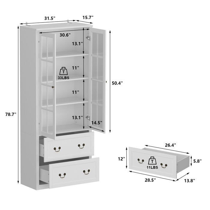 Zojo Tall Crockery Unit | White