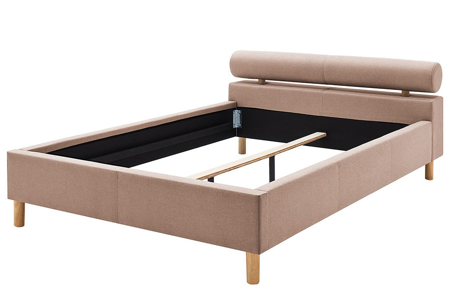 Issac Bed Without Storage | King | Pastel Pink Leatherette