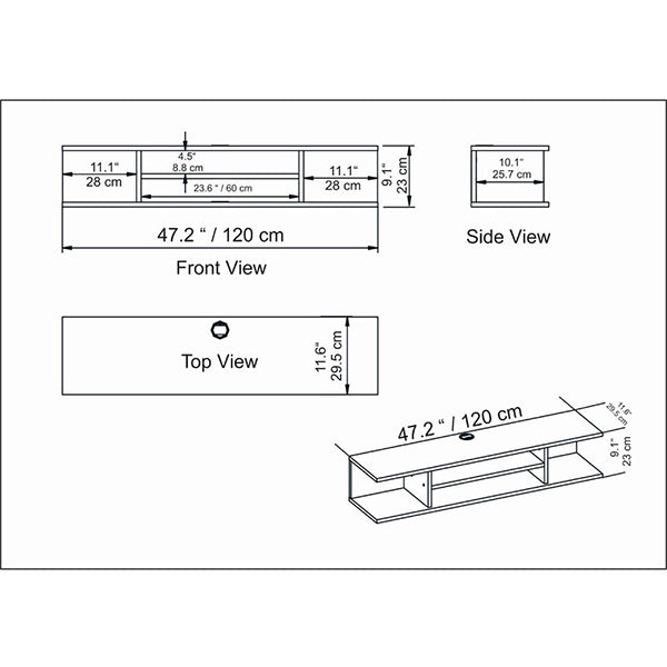 DL Wall Mount TV Unit | Black