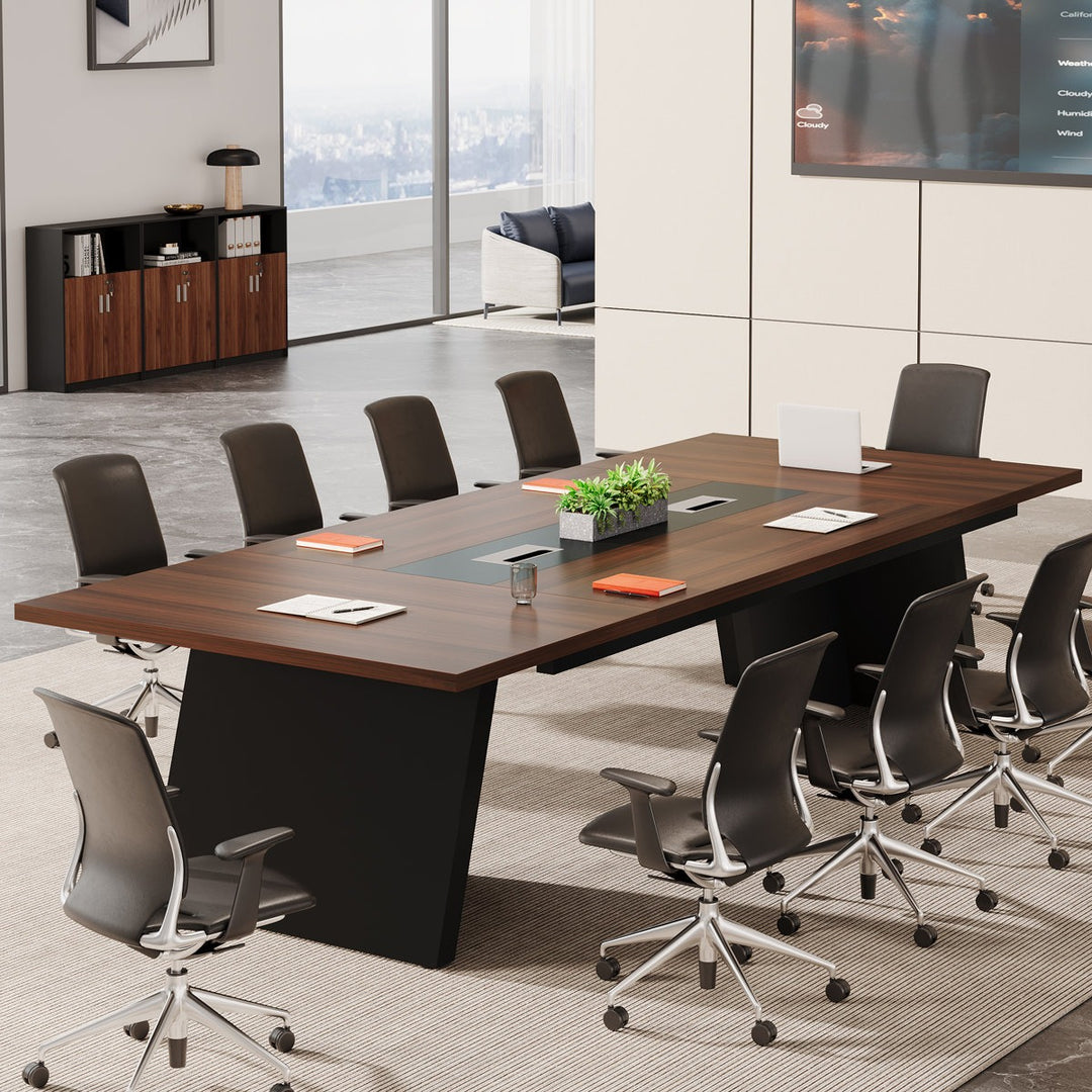 Greta   Conference table  | Walnut & Black