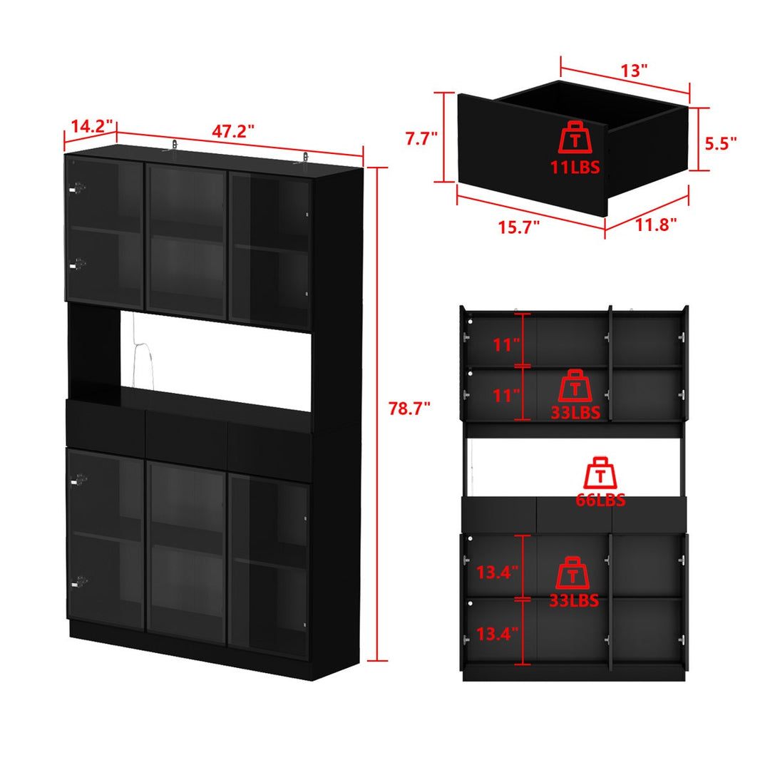 Roco Tall  Crockery Unit | Black