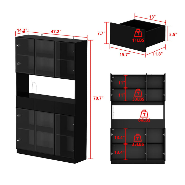 Roco Tall  Crockery Unit | Black