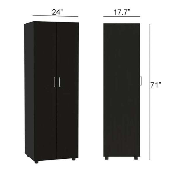 Myan 2 Doors Wardrobe | Black