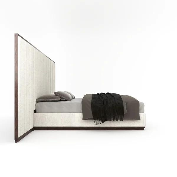 Tofu Bed Without Storage | King | Beige Fabric upholstery