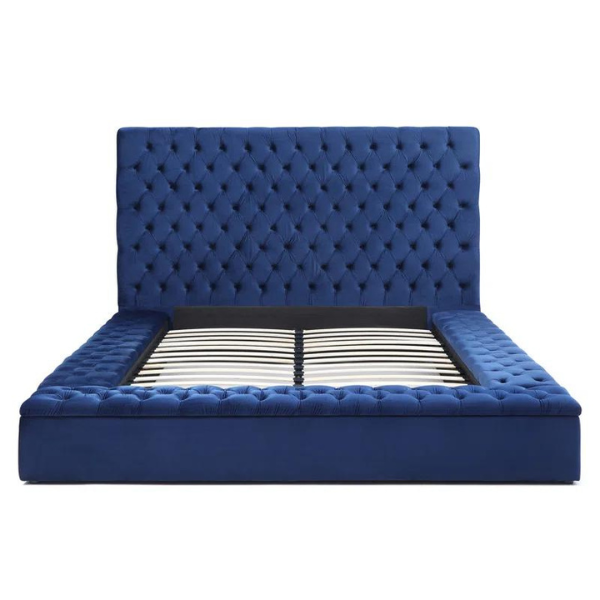 Ruby Rest Bed Without Storage | King | Blue Fabric