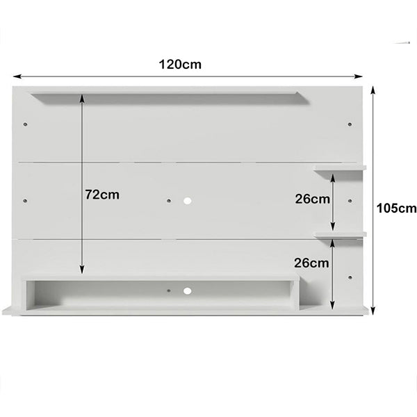 Panel Wall Mount TV Unit | White | 50 Inches