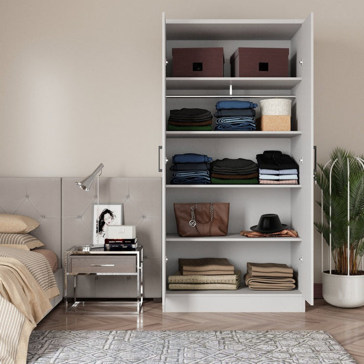 Mounitis 2 Door Wardrobe | White