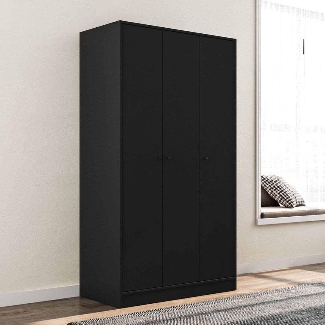Umi  3 Door Wardrobe | Black