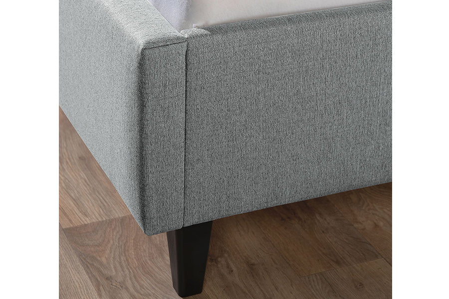 Andres Bed Without Storage | King | Grey Fabric Upholstery