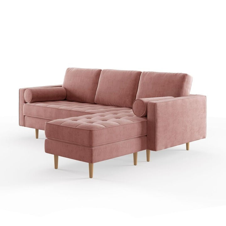 Noir L Shape Sofa | Pink | Facing Right
