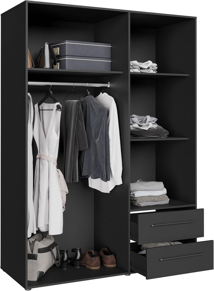 Tyun 3 Door Wardrobe | Black