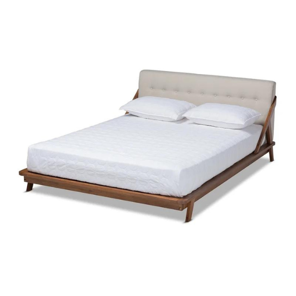 Garnet Bed Without Storage | King | Beige Fabric