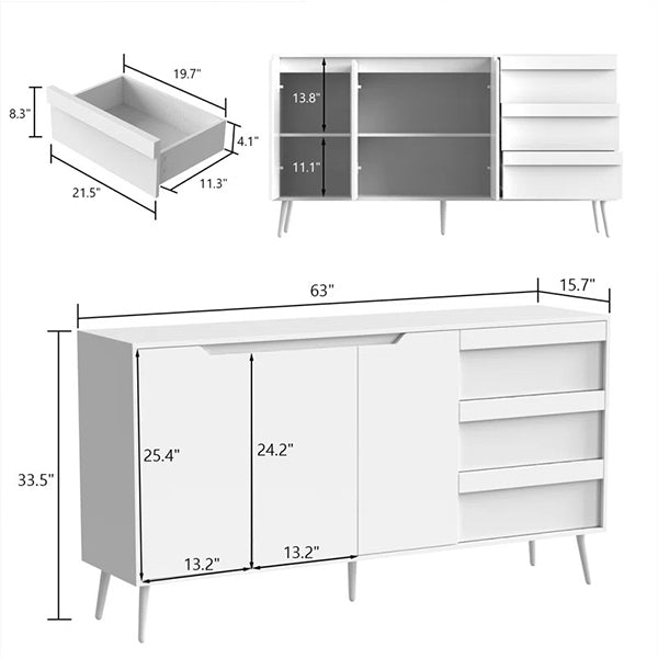 Cade Sideboard & Cabinet | Small | White