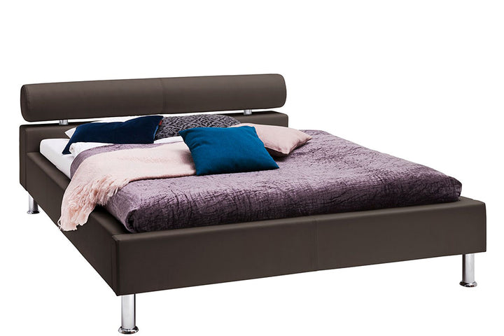 Issac Bed Without Storage | King | Brown Leatherette