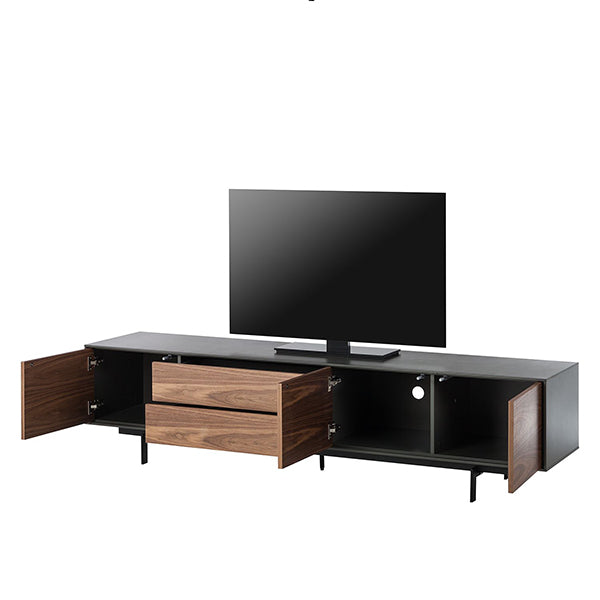 Vener TV Stand | Black & Walnut