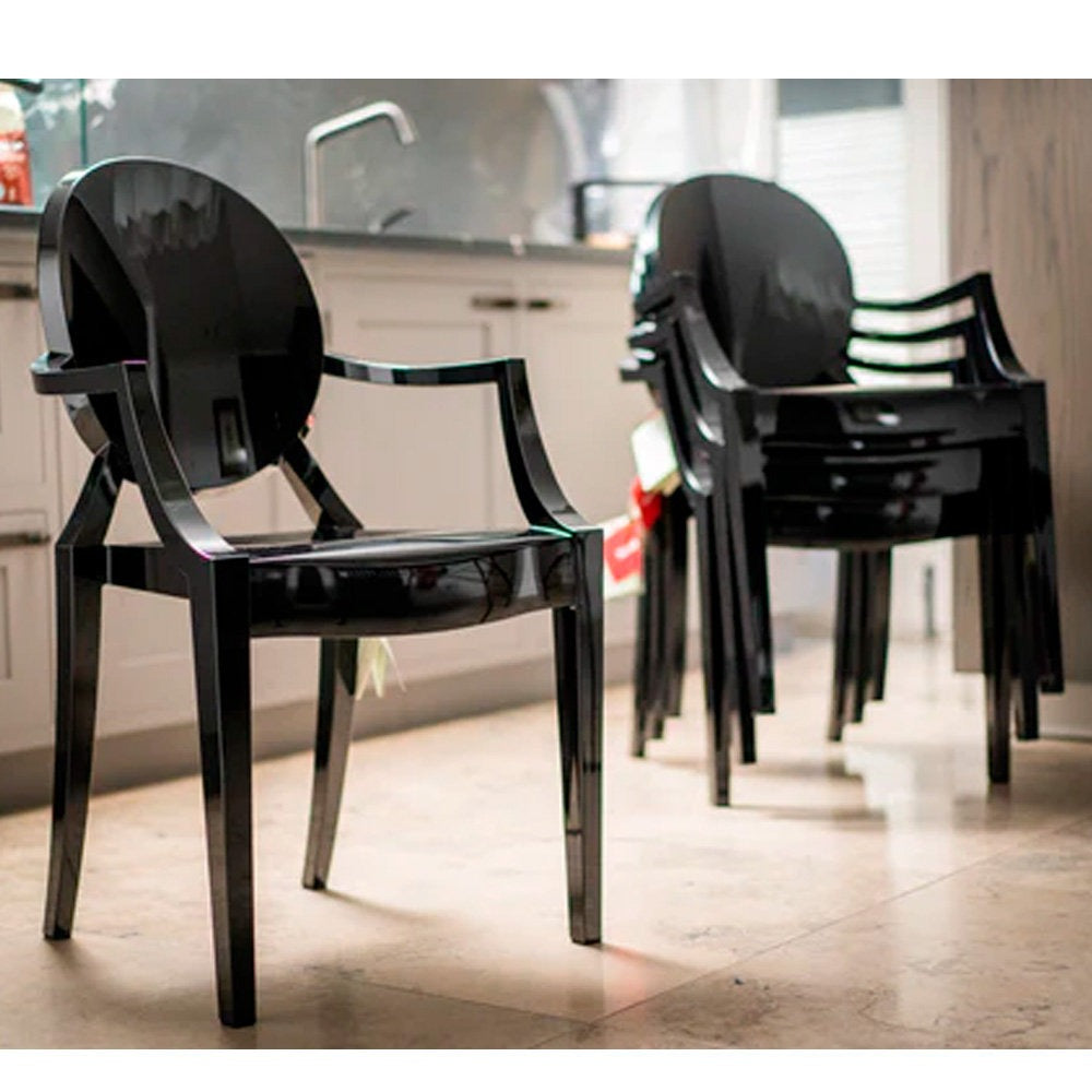 Saskia Arm Acrylic Chair | Black