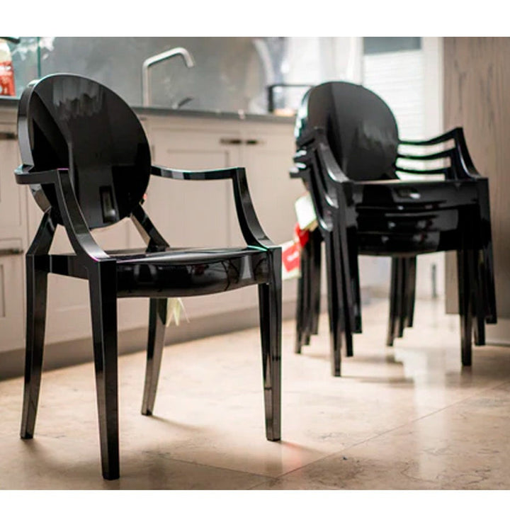 Saskia Arm Acrylic Chair | Black