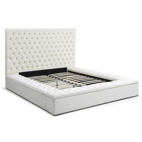 Ruby Rest Bed Without Storage | King | White Fabric