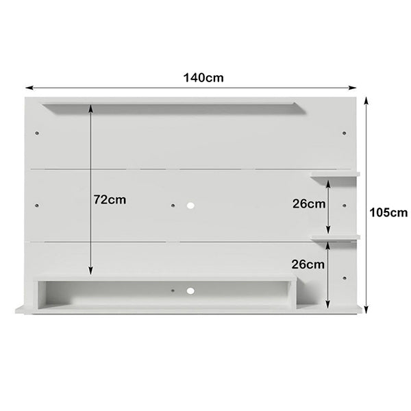 Panel Wall Mount TV Unit | White 55 Inches