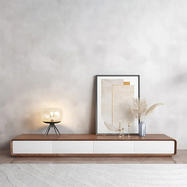 Korbe Tv Stand | Small |Walnut & White