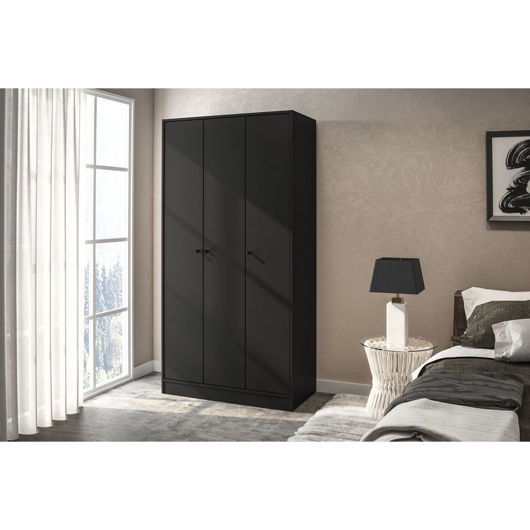 Umi  3 Door Wardrobe | Black