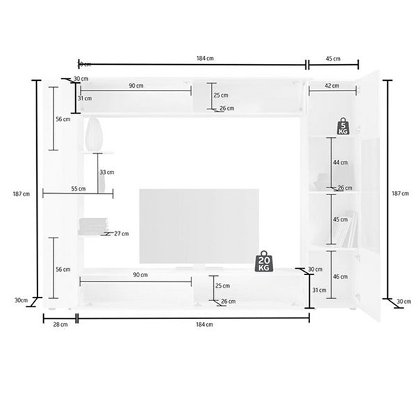 Mox Tv Unit Set | White & Beige