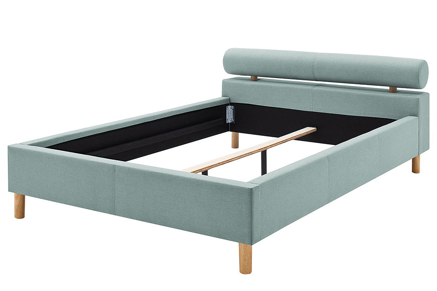 Issac Bed Without Storage | King | Pastel Blue Leatherette