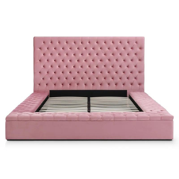 Ruby Rest Bed Without Storage | King | Pink Fabric