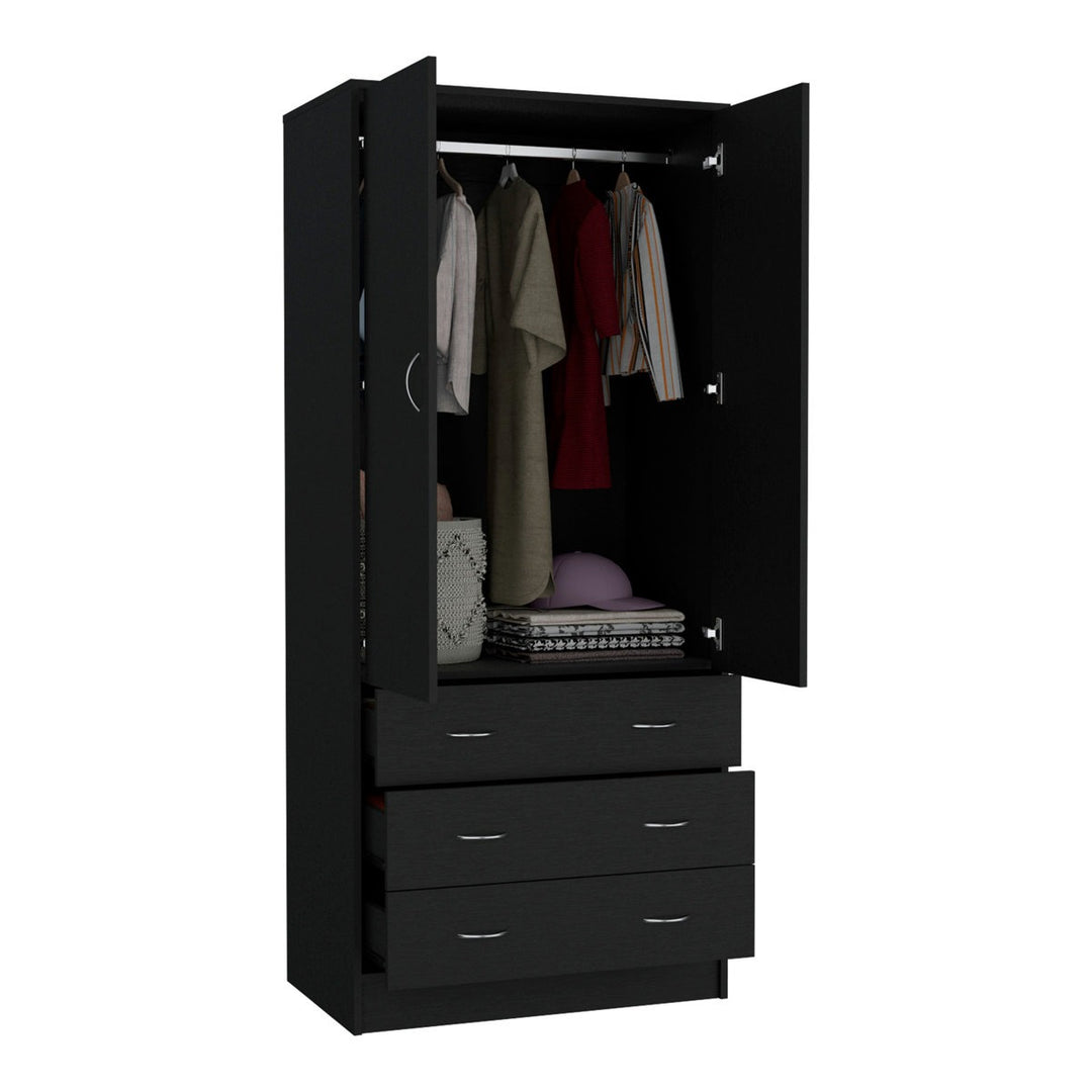 Noa 2 Door Wardrobe |Black