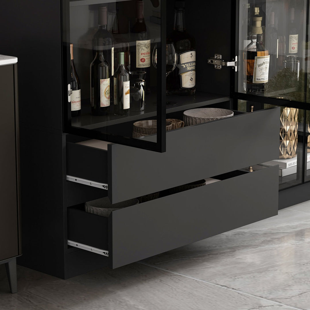 Rento Tall Crockery Unit | Black