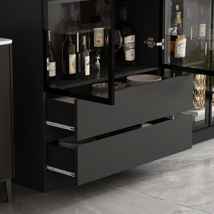 Rento Tall Crockery Unit | Black