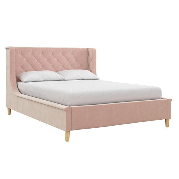 Rory Bed Without Storage | King | Pink Fabric