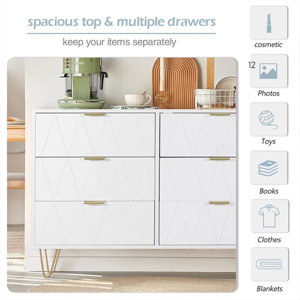 Anthony Chest Of 6 Drawers | White