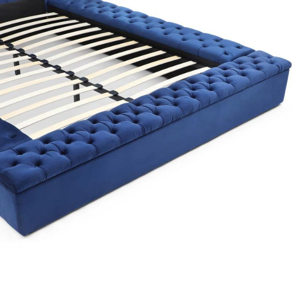 Ruby Rest Bed Without Storage | King | Blue Fabric