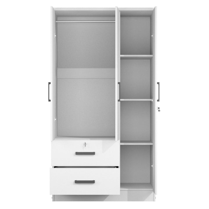 Minji 3 Door Wardrobe | White