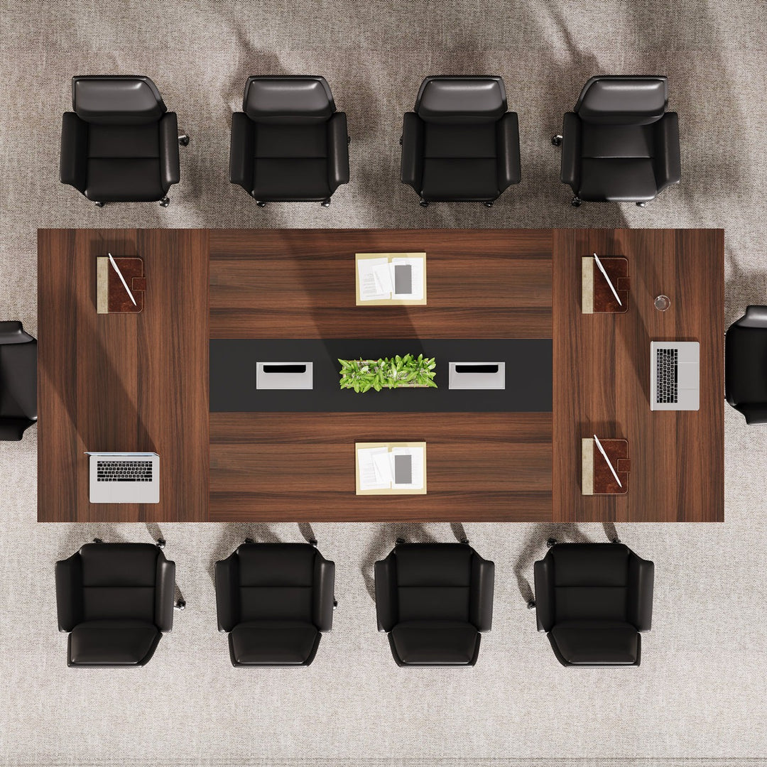 Greta   Conference table  | Walnut & Black