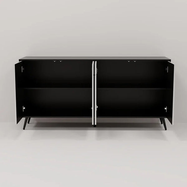 Embossed Sideboard & Cabinet | Small | White & Black