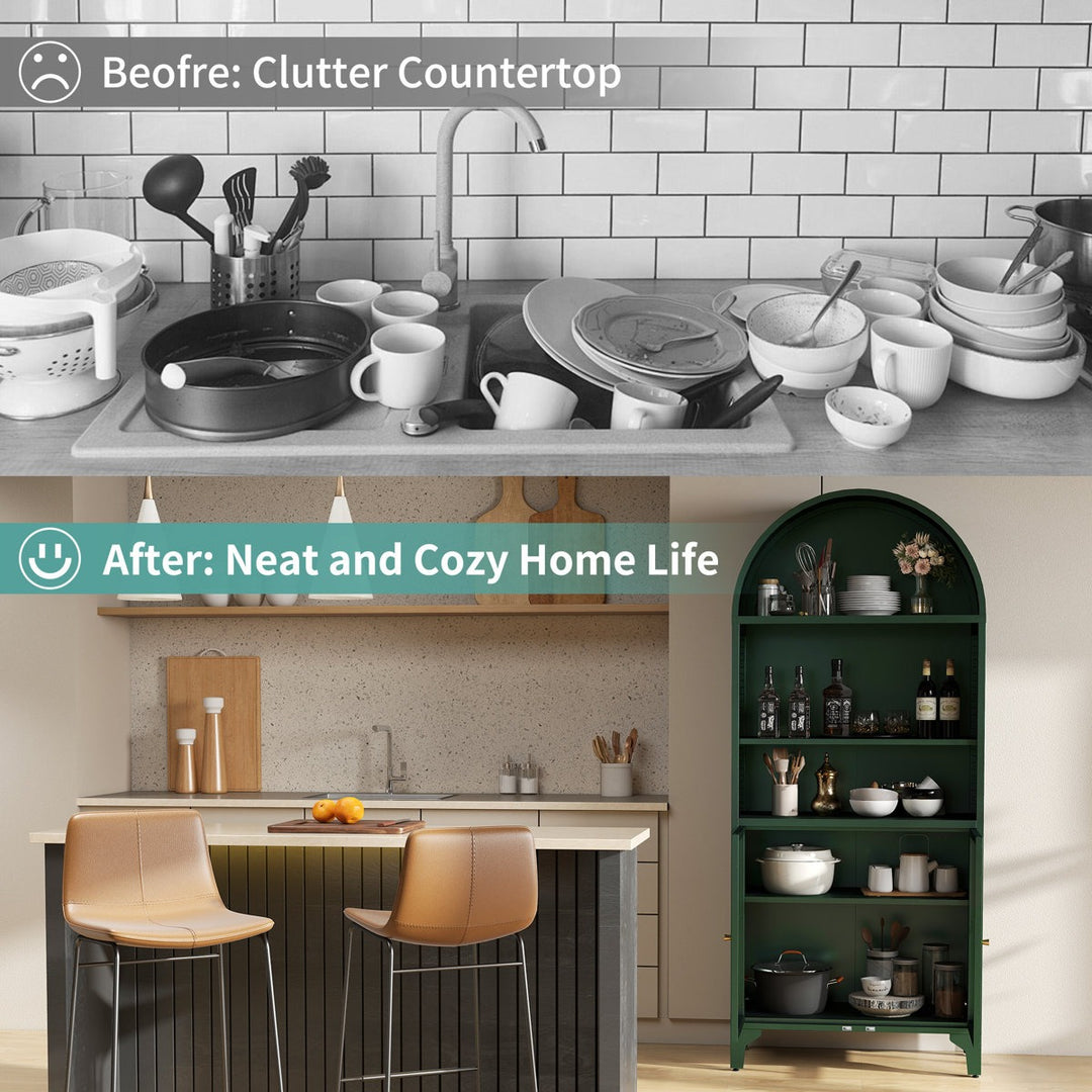 Masuru Tall Crockery Unit | Green
