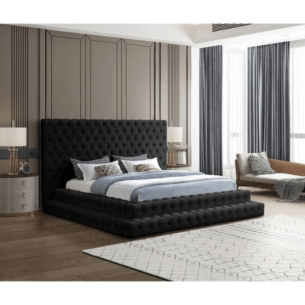 Pearl Bed Without Storage | King | Black Fabric