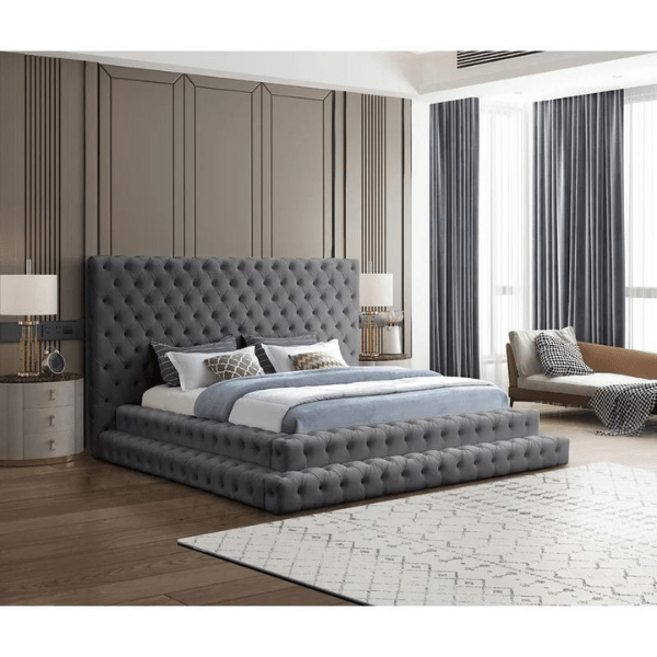 Pearl Bed Without Storage | King | Grey Fabric