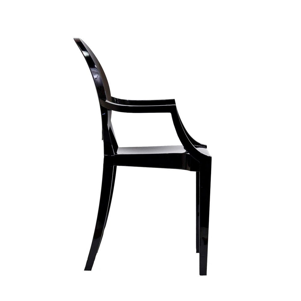 Saskia Arm Acrylic Chair | Black