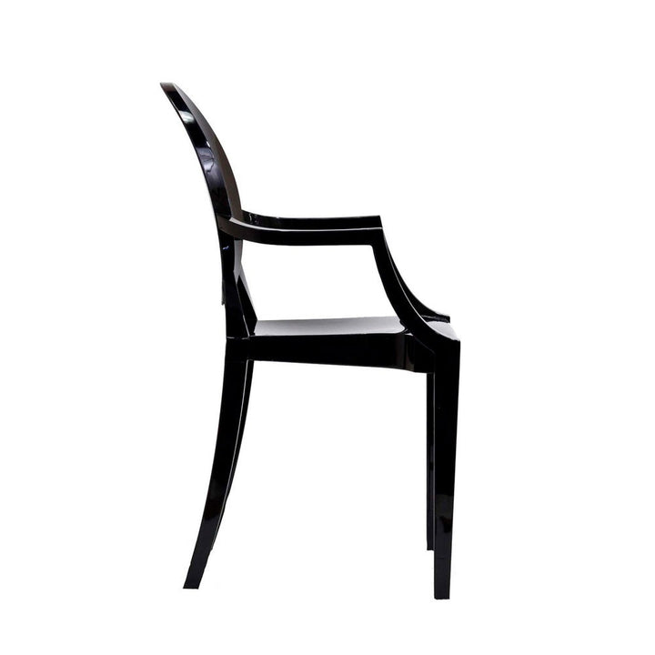 Saskia Arm Acrylic Chair | Black
